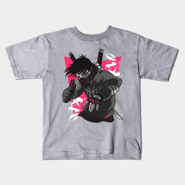 Urban Ninja Pink Graffiti Kids T-Shirt by mattserpieces